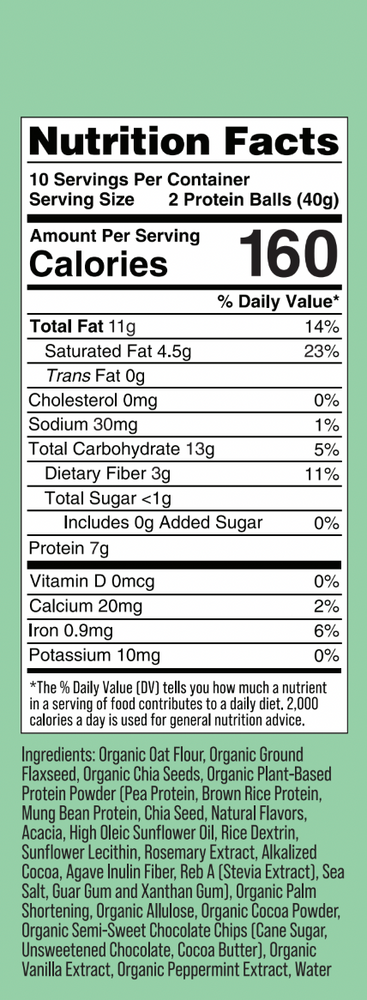 Mint Chocolate Chip Protein Balls